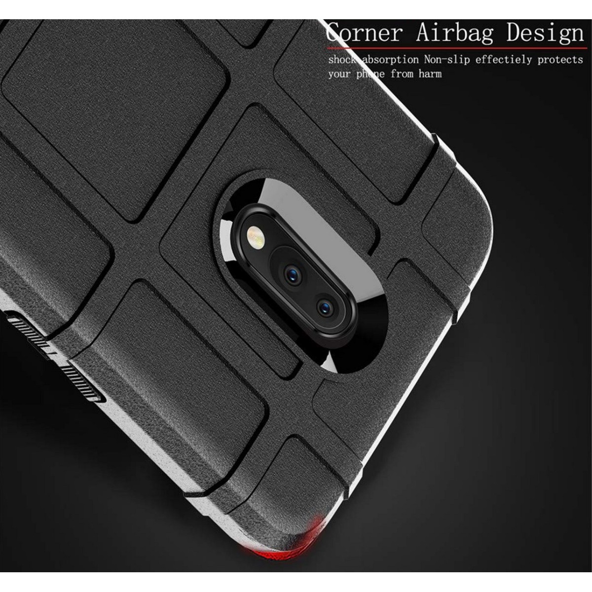 Funda Armor Rugged Shield Antigolpes para Oneplus 7 color Negra