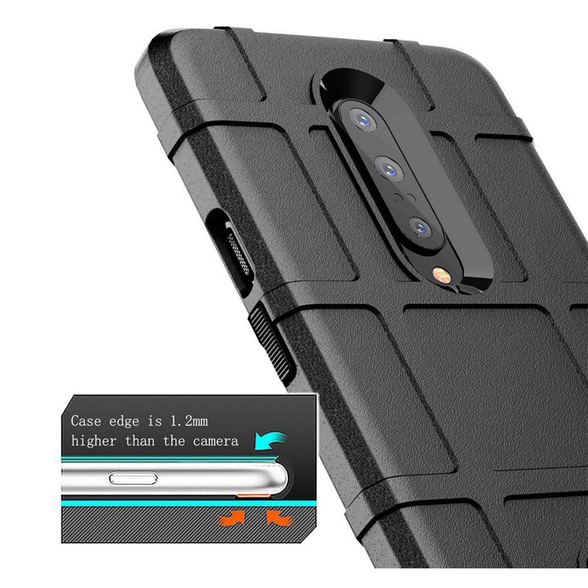 Funda Armor Rugged Shield Antigolpes para Oneplus 7 Pro color Negra
