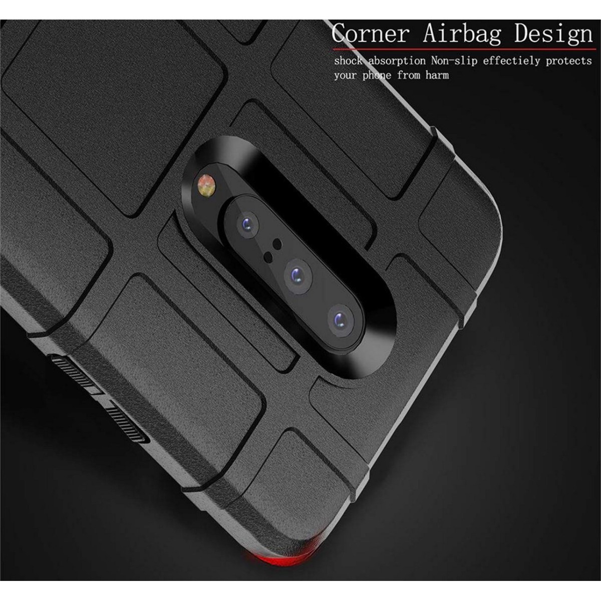 Funda Armor Rugged Shield Antigolpes para Oneplus 7 Pro color Negra