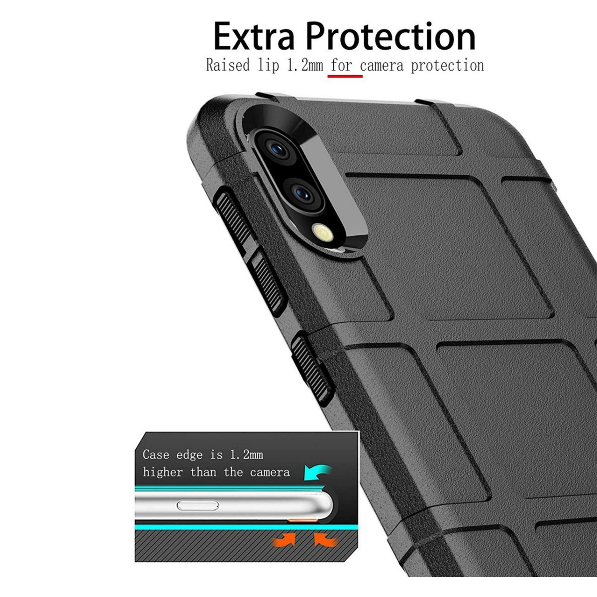 Funda Armor Rugged Shield Antigolpes para Samsung Galaxy A10 color Negra
