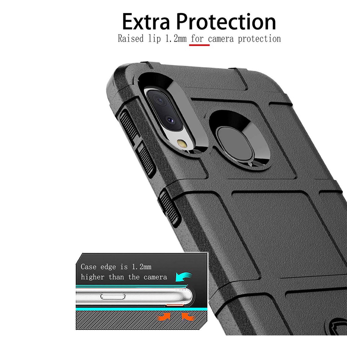 Funda Armor Rugged Shield Antigolpes para Samsung Galaxy A20e 5.8 color Negra