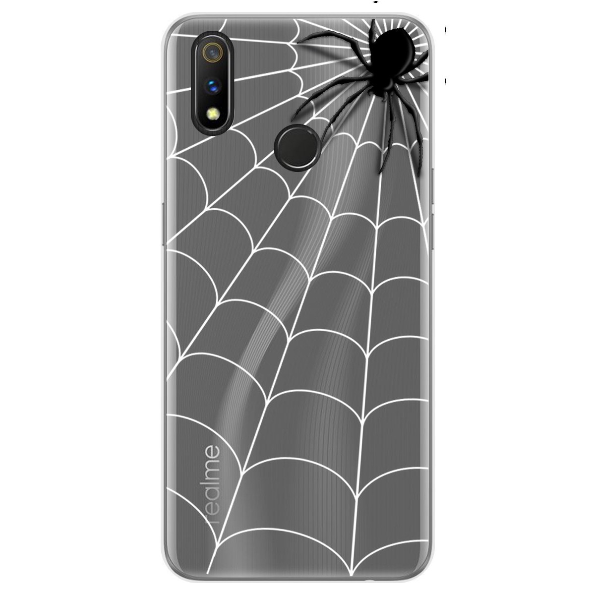 Funda Gel Transparente para Realme 3 Pro diseño Araña Dibujos