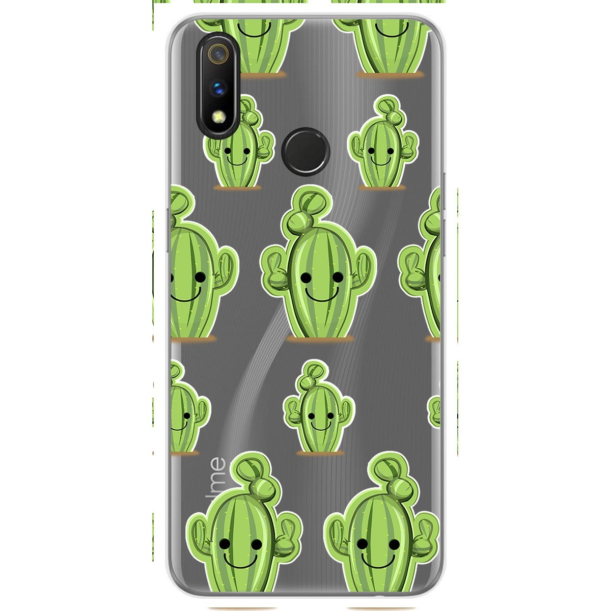 Funda Gel Transparente para Realme 3 Pro diseño Cactus Dibujos