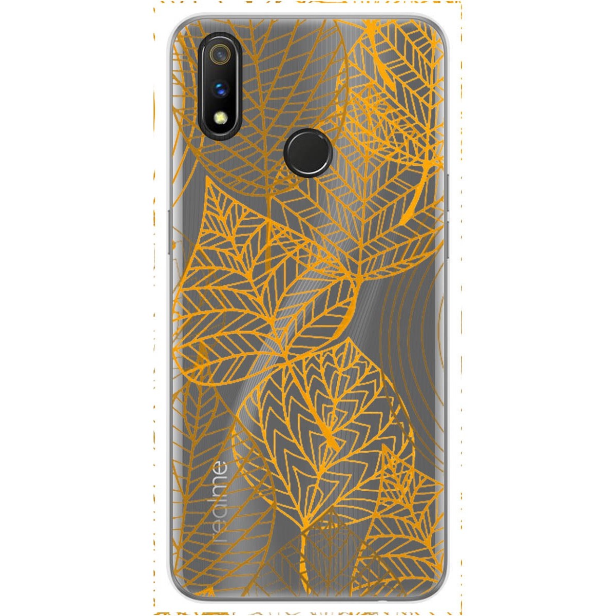 Funda Gel Transparente para Realme 3 Pro diseño Hojas Dibujos