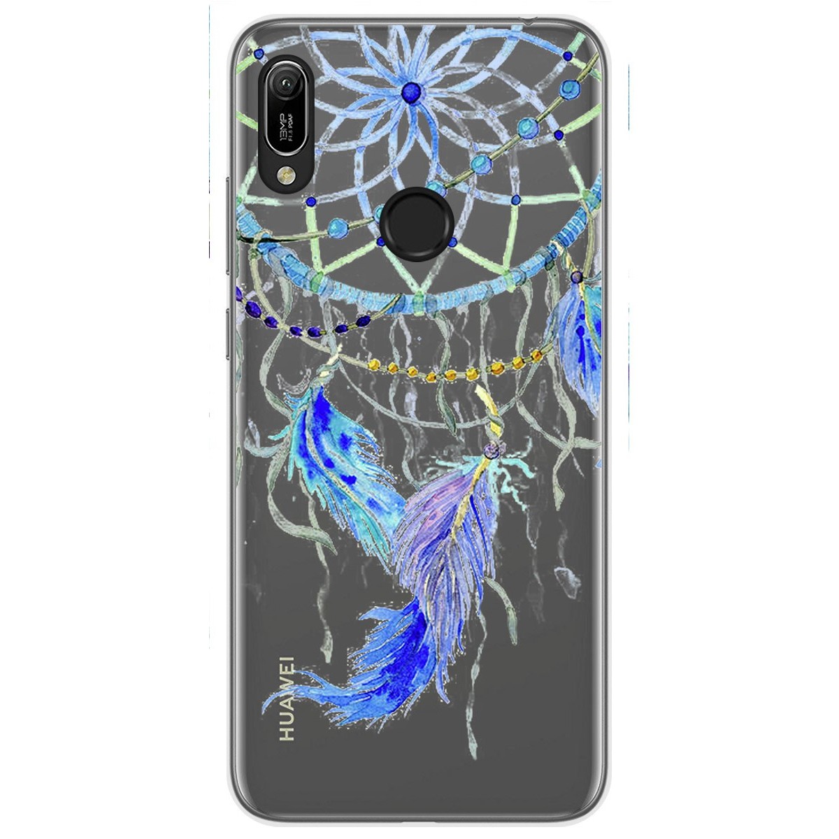 Funda Gel Transparente para Huawei Y6 2019 / Y6s 2019 diseño Plumas Dibujos
