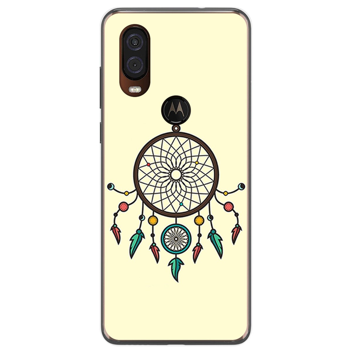 Funda Gel Tpu para Motorola One Vision diseño Atrapasueños Dibujos