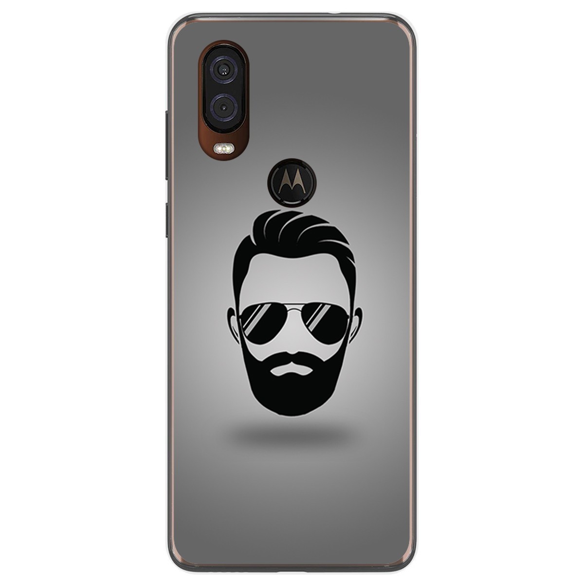 Funda Gel Tpu para Motorola One Vision diseño Barba Dibujos