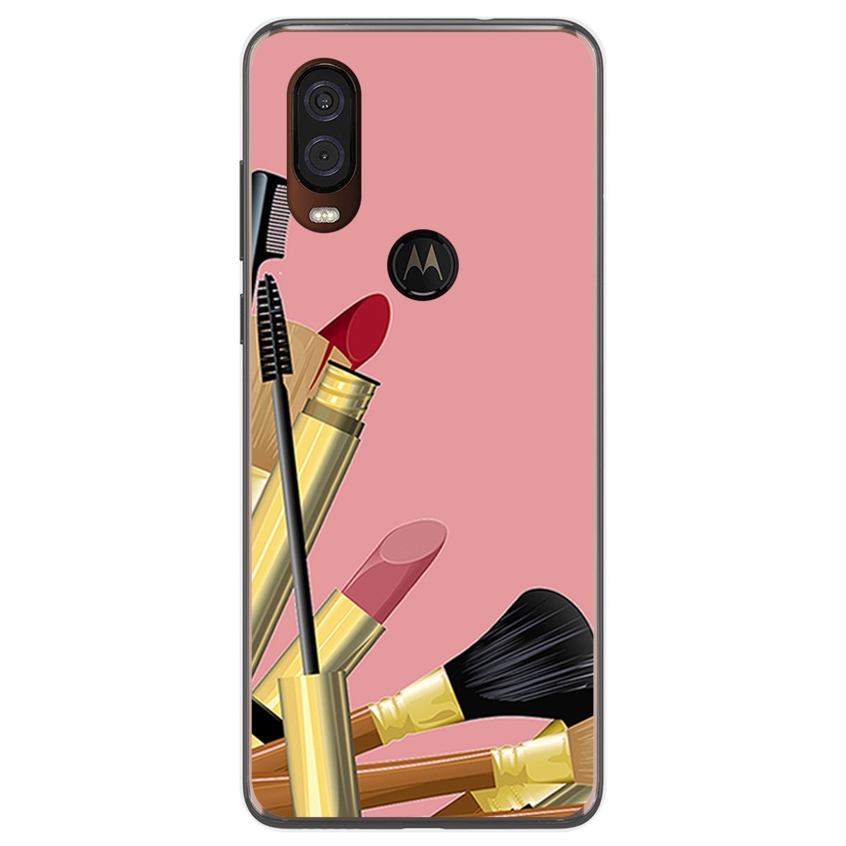 Funda Gel Tpu para Motorola One Vision diseño Brochas Dibujos