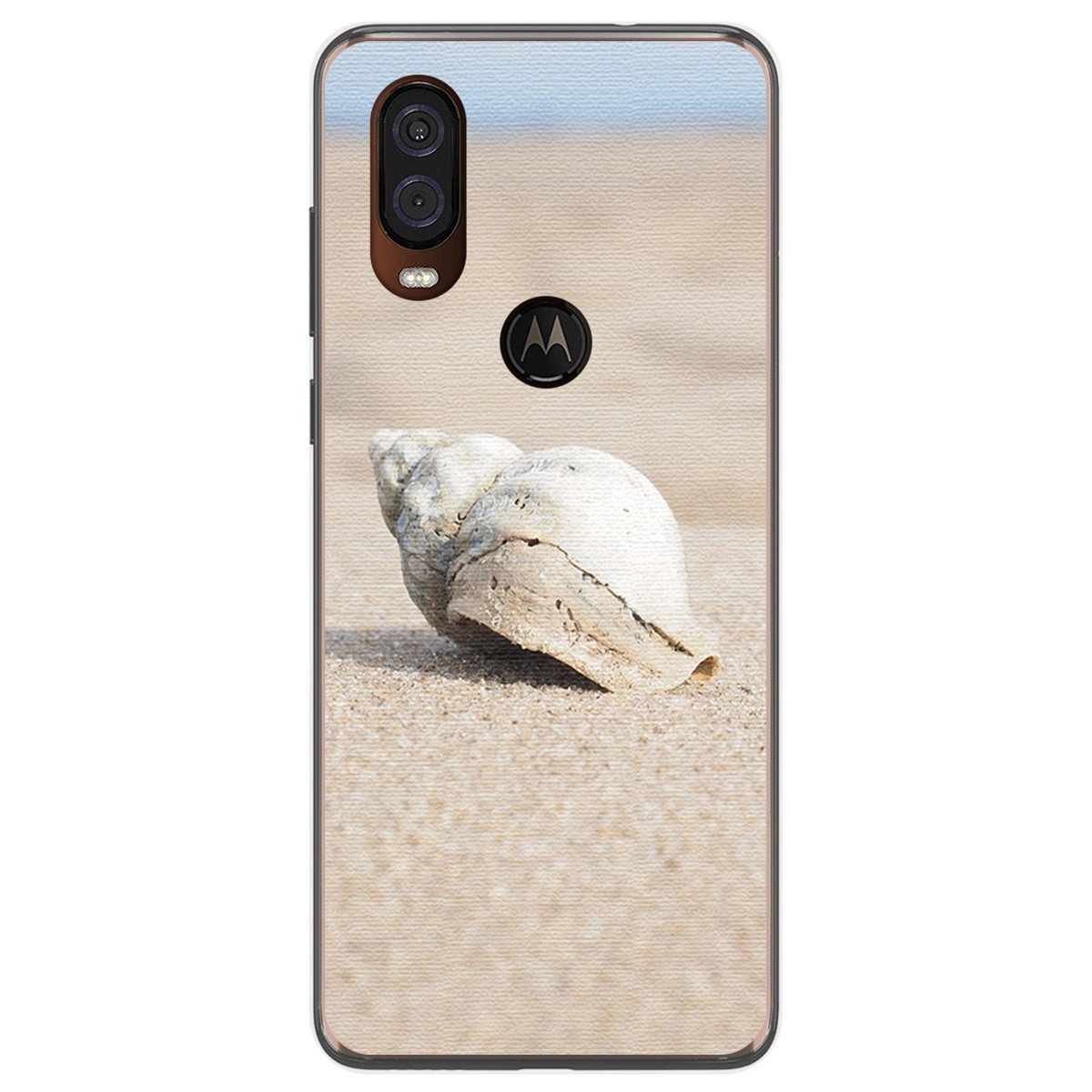 Funda Gel Tpu para Motorola One Vision diseño Concha Dibujos