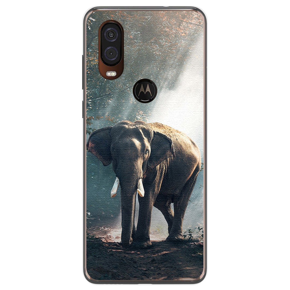 Funda Gel Tpu para Motorola One Vision diseño Elefante Dibujos