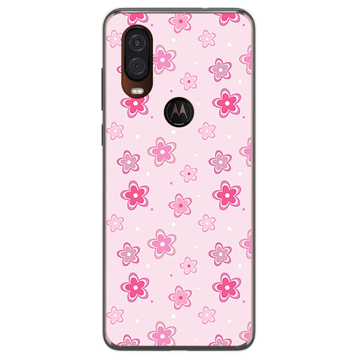 Funda Gel Tpu para Motorola One Vision diseño Flores Dibujos