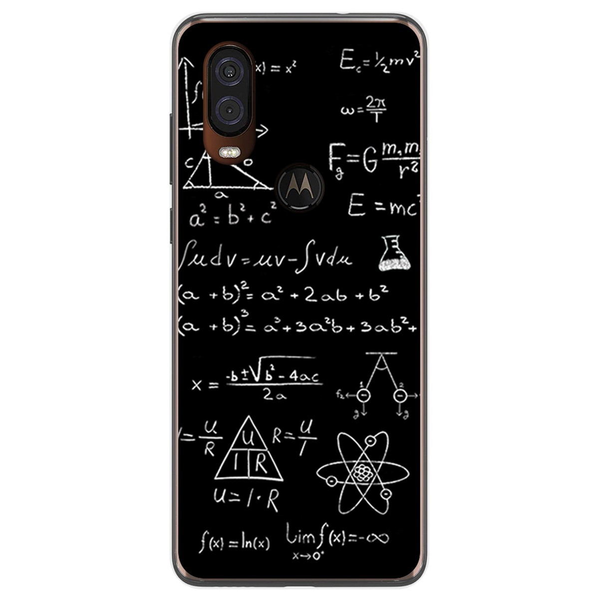 Funda Gel Tpu para Motorola One Vision diseño Formulas Dibujos