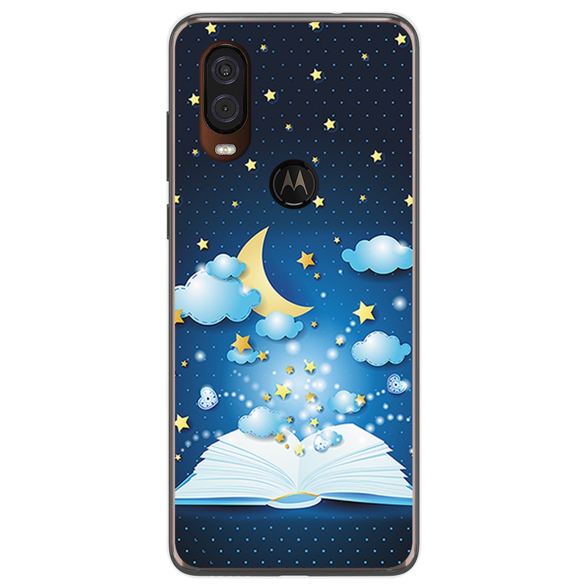 Funda Gel Tpu para Motorola One Vision diseño Libro Cuentos Dibujos