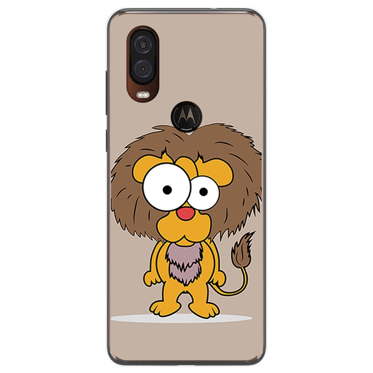 Funda Gel Tpu para Motorola One Vision diseño Leon Dibujos