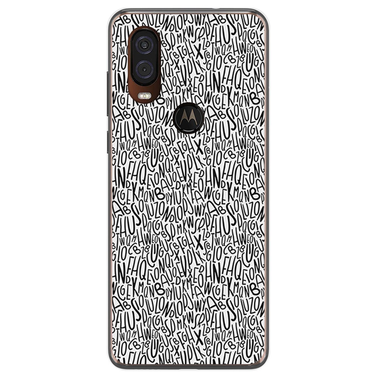 Funda Gel Tpu para Motorola One Vision diseño Letras Dibujos