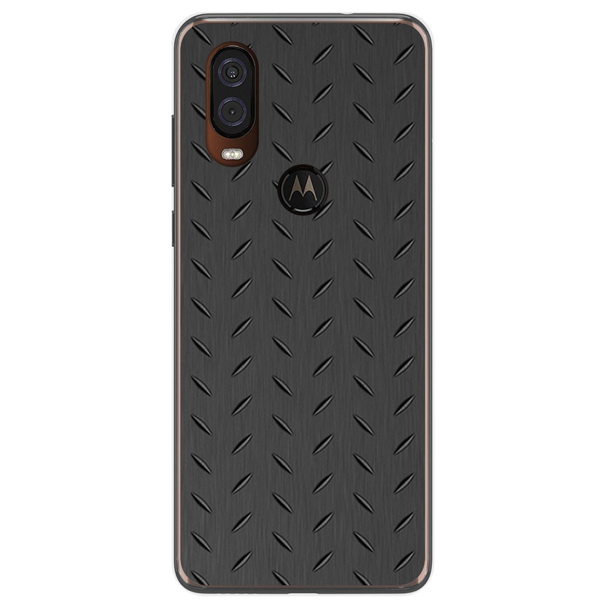 Funda Gel Tpu para Motorola One Vision diseño Metal Dibujos