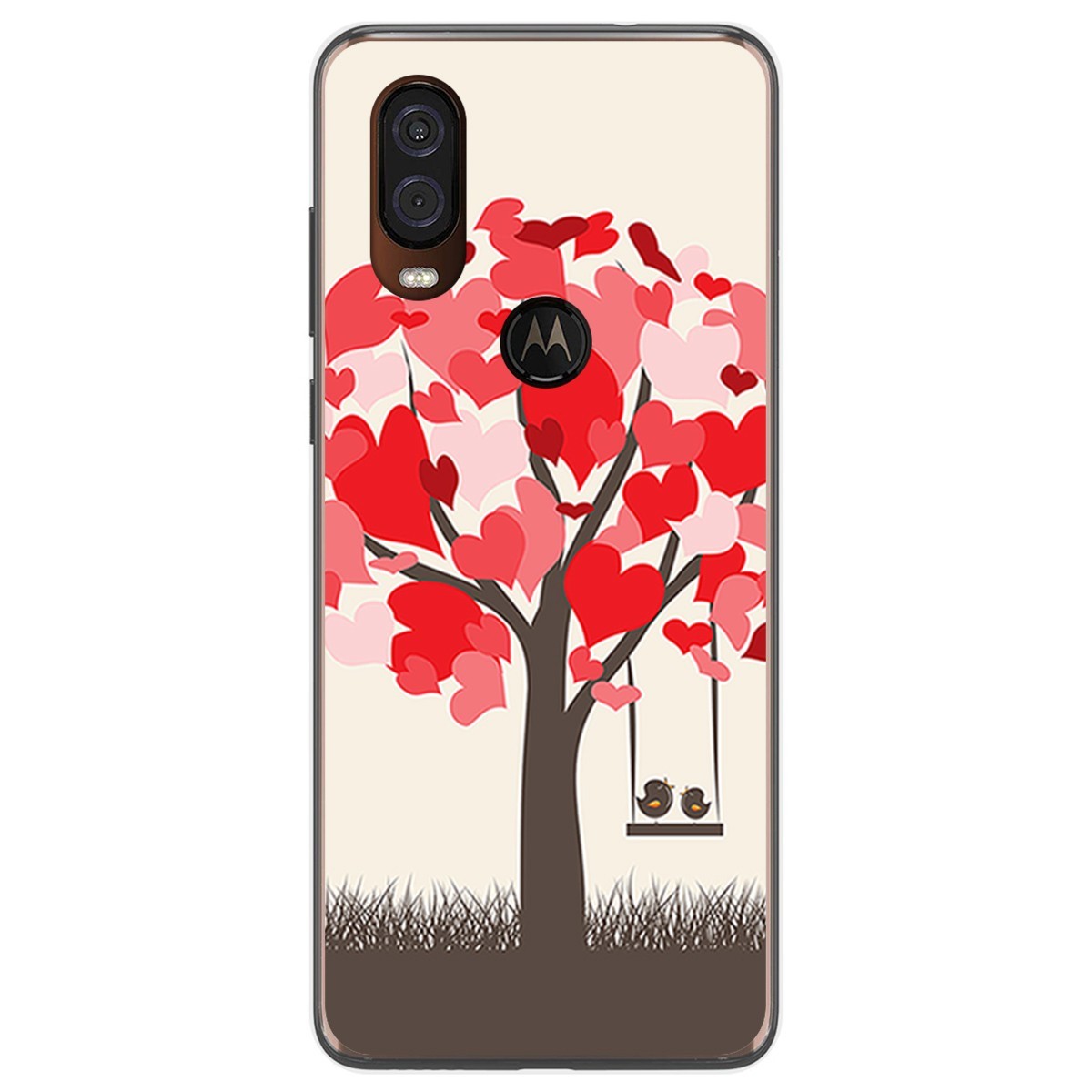 Funda Gel Tpu para Motorola One Vision diseño Pajaritos Dibujos