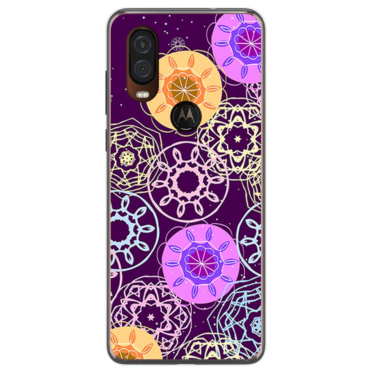 Funda Gel Tpu para Motorola One Vision diseño Radial Dibujos