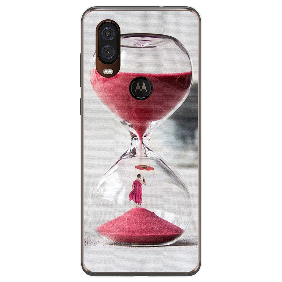 Funda Gel Tpu para Motorola One Vision diseño Reloj Dibujos