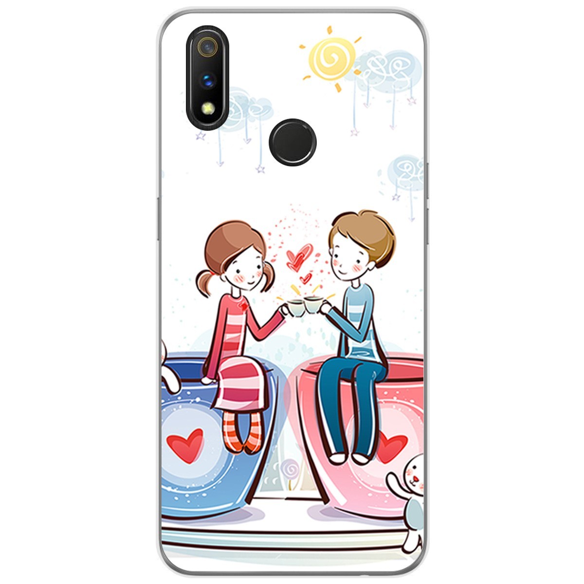 Funda Gel Tpu para Realme 3 Pro diseño Café Dibujos