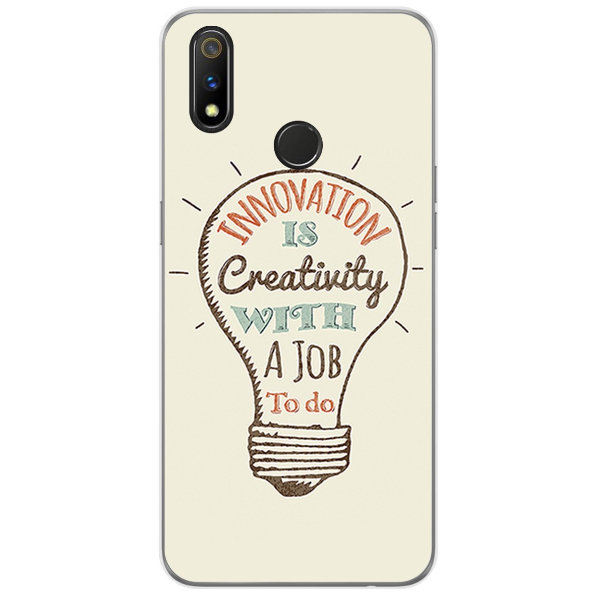 Funda Gel Tpu para Realme 3 Pro diseño Creativity Dibujos