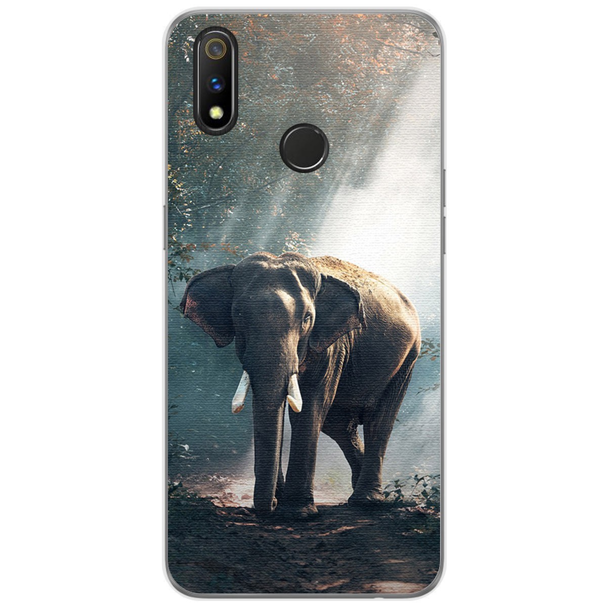 Funda Gel Tpu para Realme 3 Pro diseño Elefante Dibujos