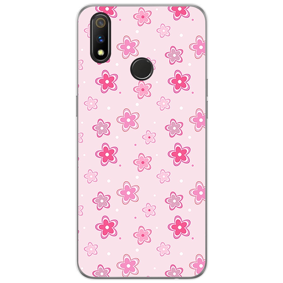 Funda Gel Tpu para Realme 3 Pro diseño Flores Dibujos