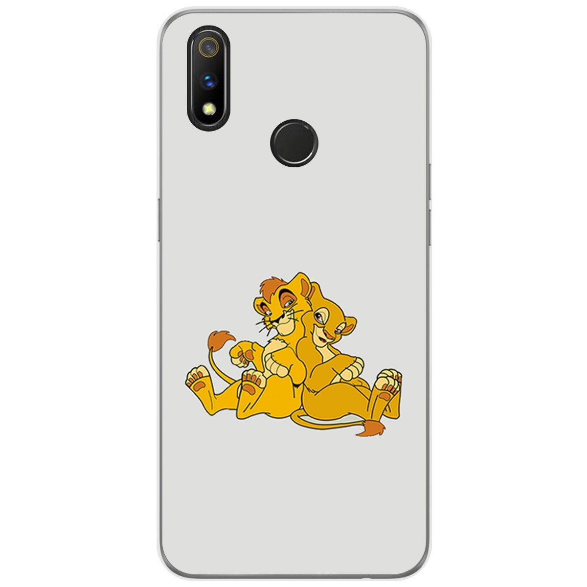 Funda Gel Tpu para Realme 3 Pro diseño Leones Dibujos