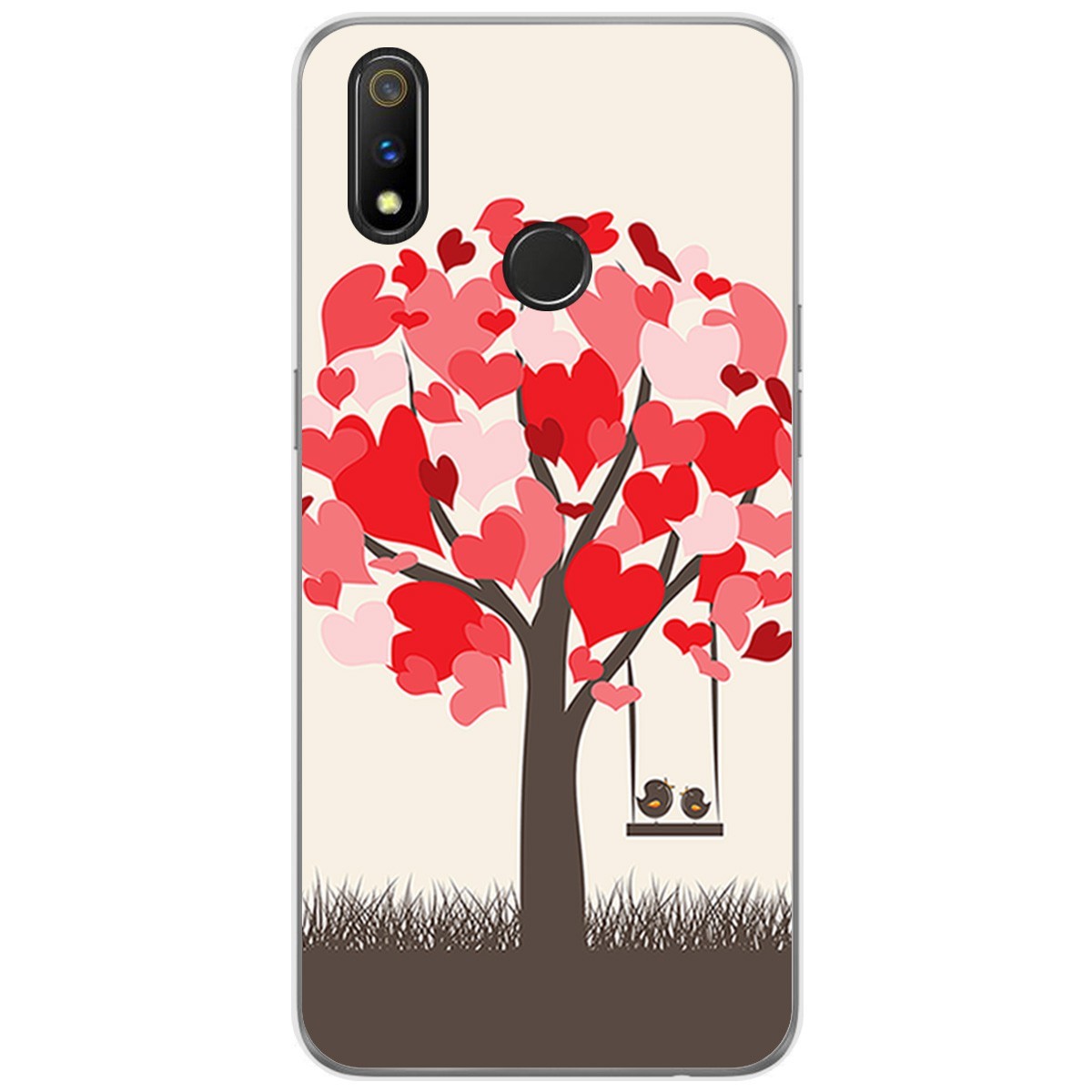 Funda Gel Tpu para Realme 3 Pro diseño Pajaritos Dibujos