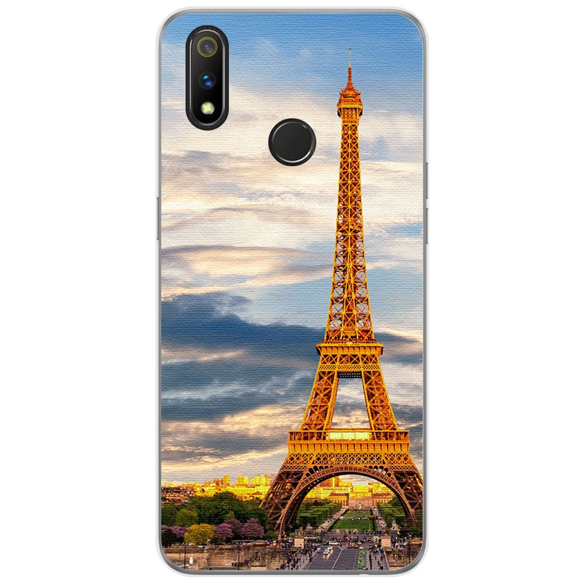 Funda Gel Tpu para Realme 3 Pro diseño Paris Dibujos