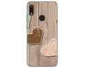 Funda Gel Tpu para Huawei Y6 2019 / Y6s 2019 diseño Corazones Madera Dibujos
