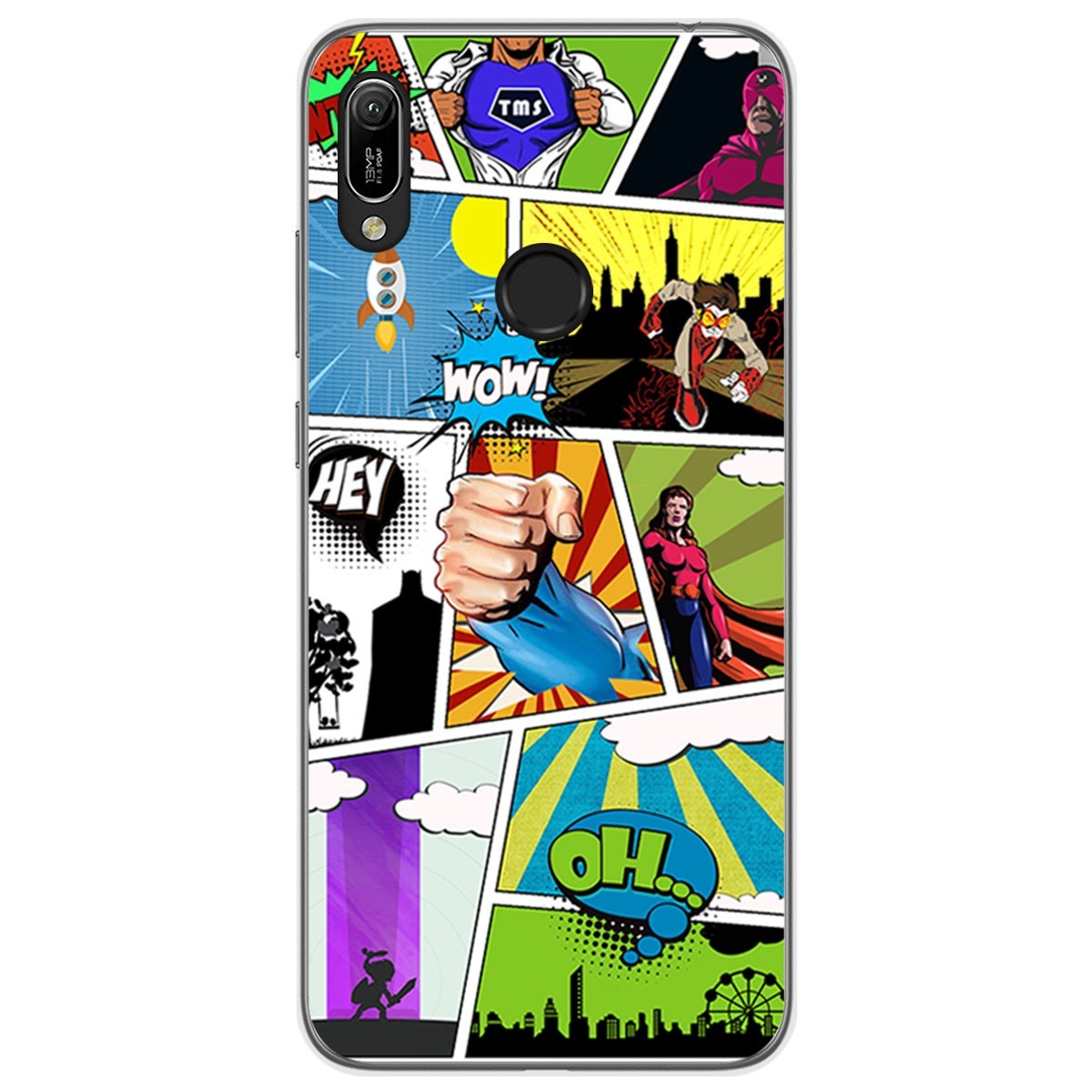Funda Gel Tpu para Huawei Y6 2019 / Y6s 2019 diseño Comic Dibujos