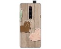 Funda Gel Tpu para Xiaomi Mi 9T / Mi 9T Pro diseño Corazones Madera Dibujos