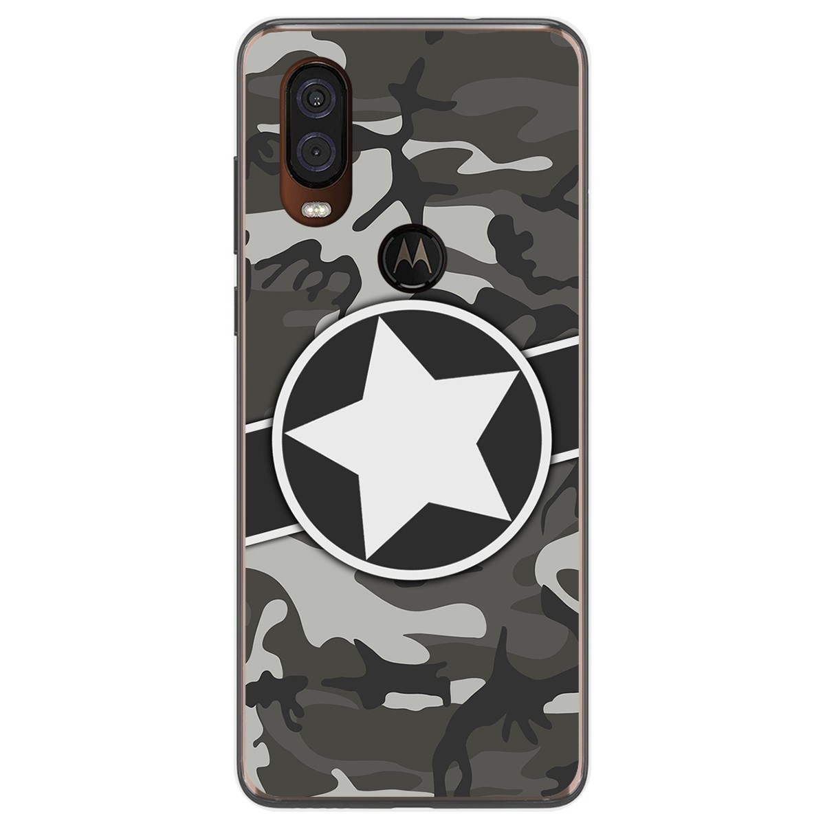 Funda Gel Tpu para Motorola One Vision diseño Camuflaje 02 Dibujos