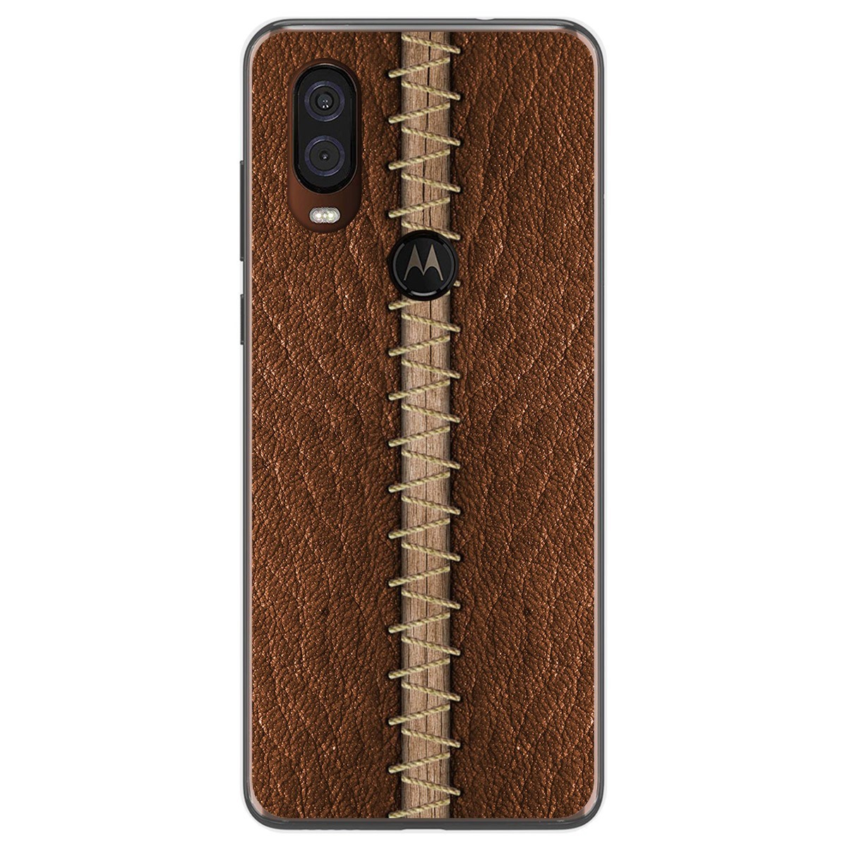 Funda Gel Tpu para Motorola One Vision diseño Cuero 01 Dibujos