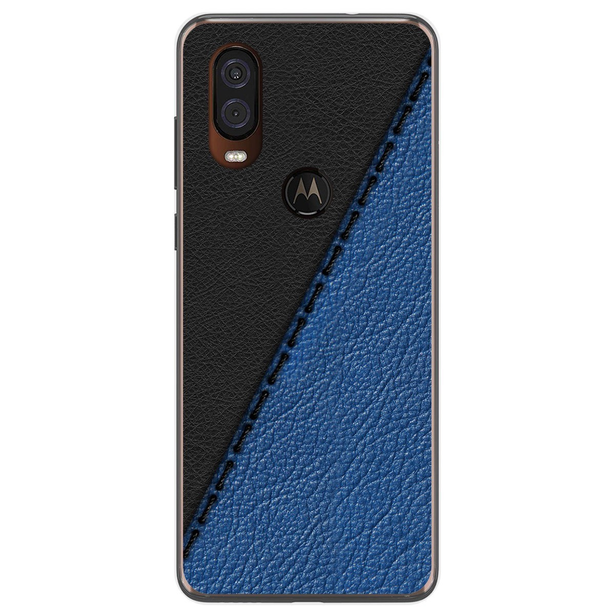Funda Gel Tpu para Motorola One Vision diseño Cuero 02 Dibujos