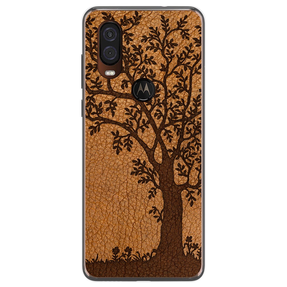 Funda Gel Tpu para Motorola One Vision diseño Cuero 03 Dibujos