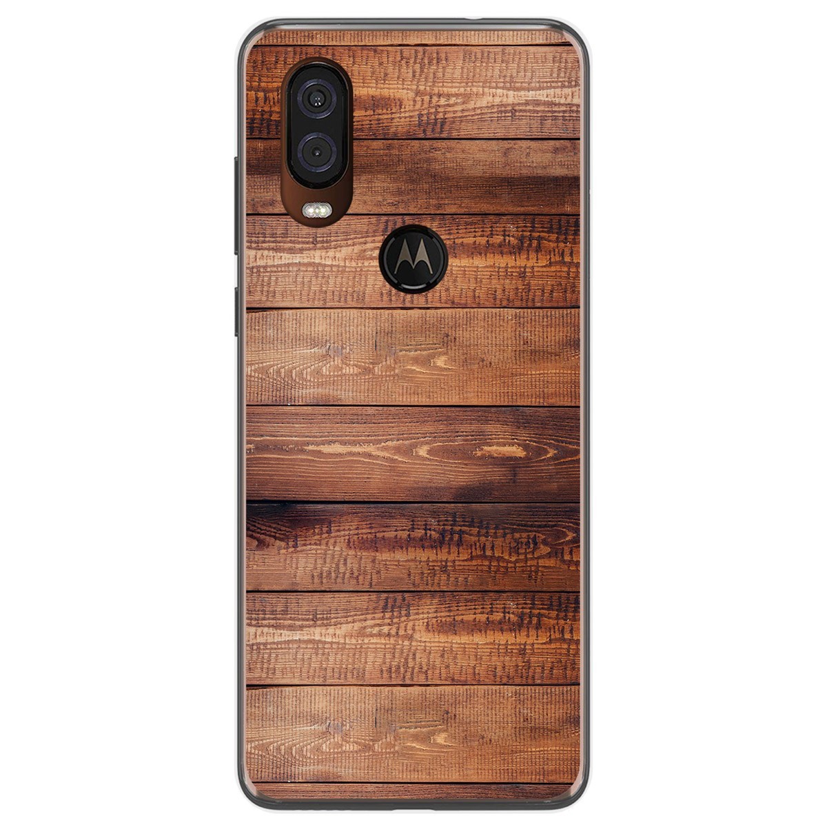 Funda Gel Tpu para Motorola One Vision diseño Madera 02 Dibujos