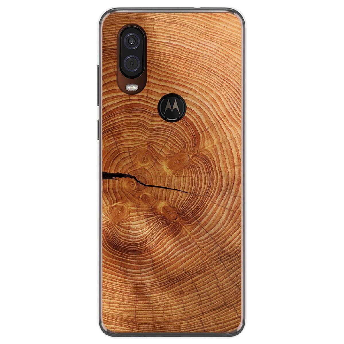 Funda Gel Tpu para Motorola One Vision diseño Madera 04 Dibujos