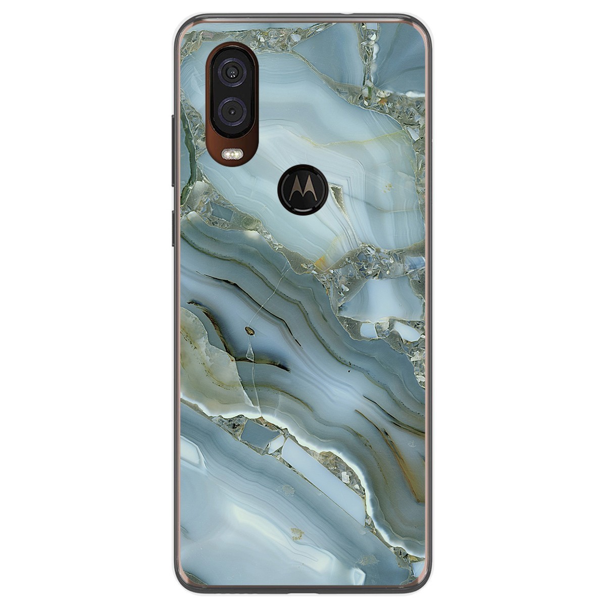 Funda Gel Tpu para Motorola One Vision diseño Mármol 09 Dibujos
