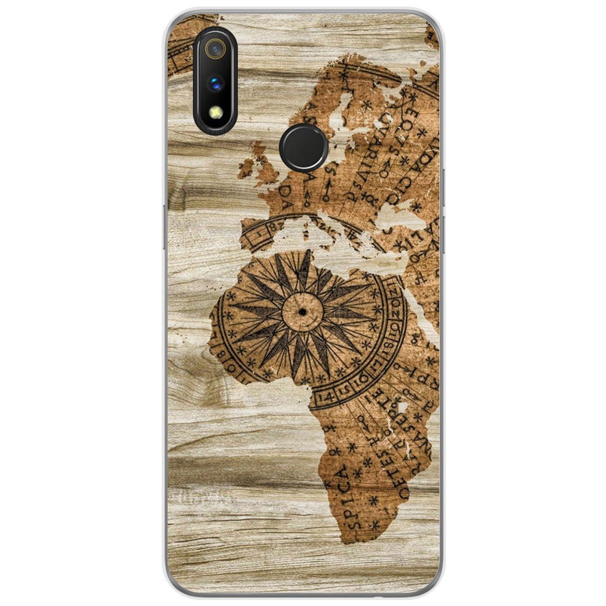Funda Gel Tpu para Realme 3 Pro diseño Madera 07 Dibujos