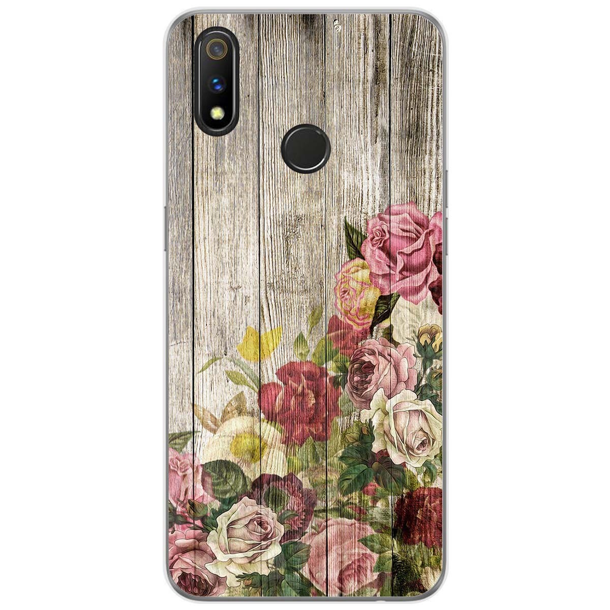 Funda Gel Tpu para Realme 3 Pro diseño Madera 08 Dibujos
