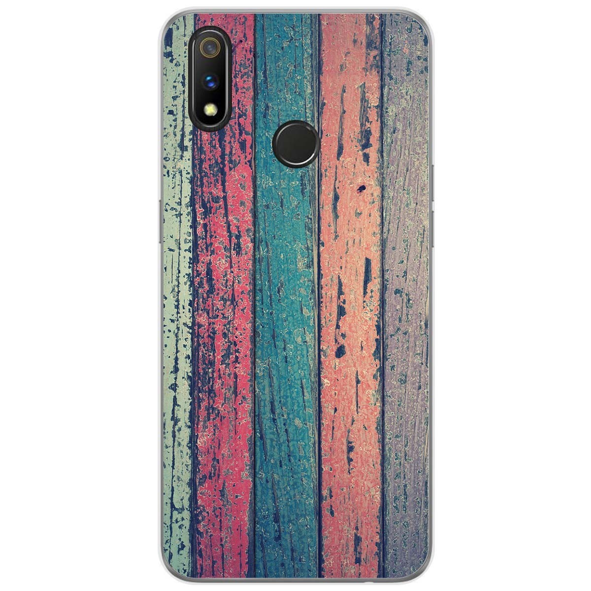 Funda Gel Tpu para Realme 3 Pro diseño Madera 10 Dibujos