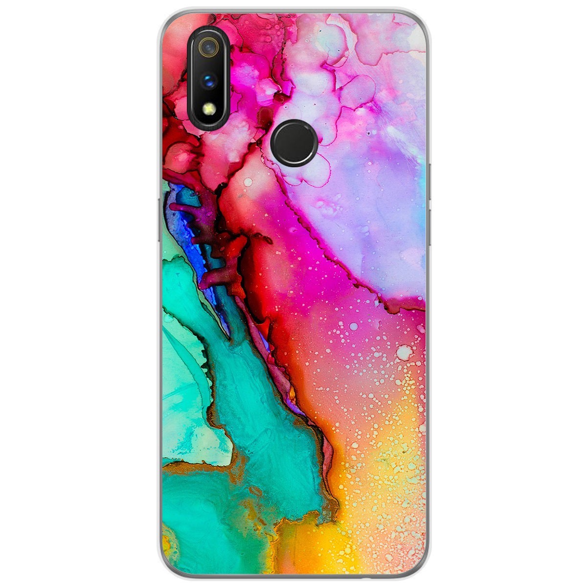 Funda Gel Tpu para Realme 3 Pro diseño Mármol 15 Dibujos