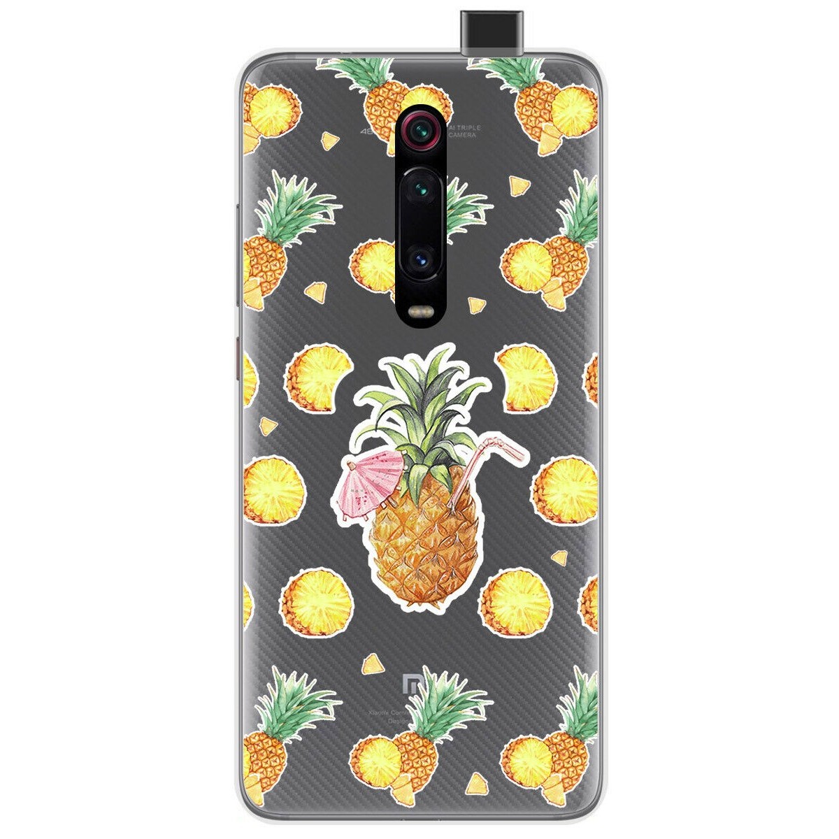 Funda Gel Transparente para Xiaomi Mi 9T / Mi 9T Pro diseño Piña Dibujos