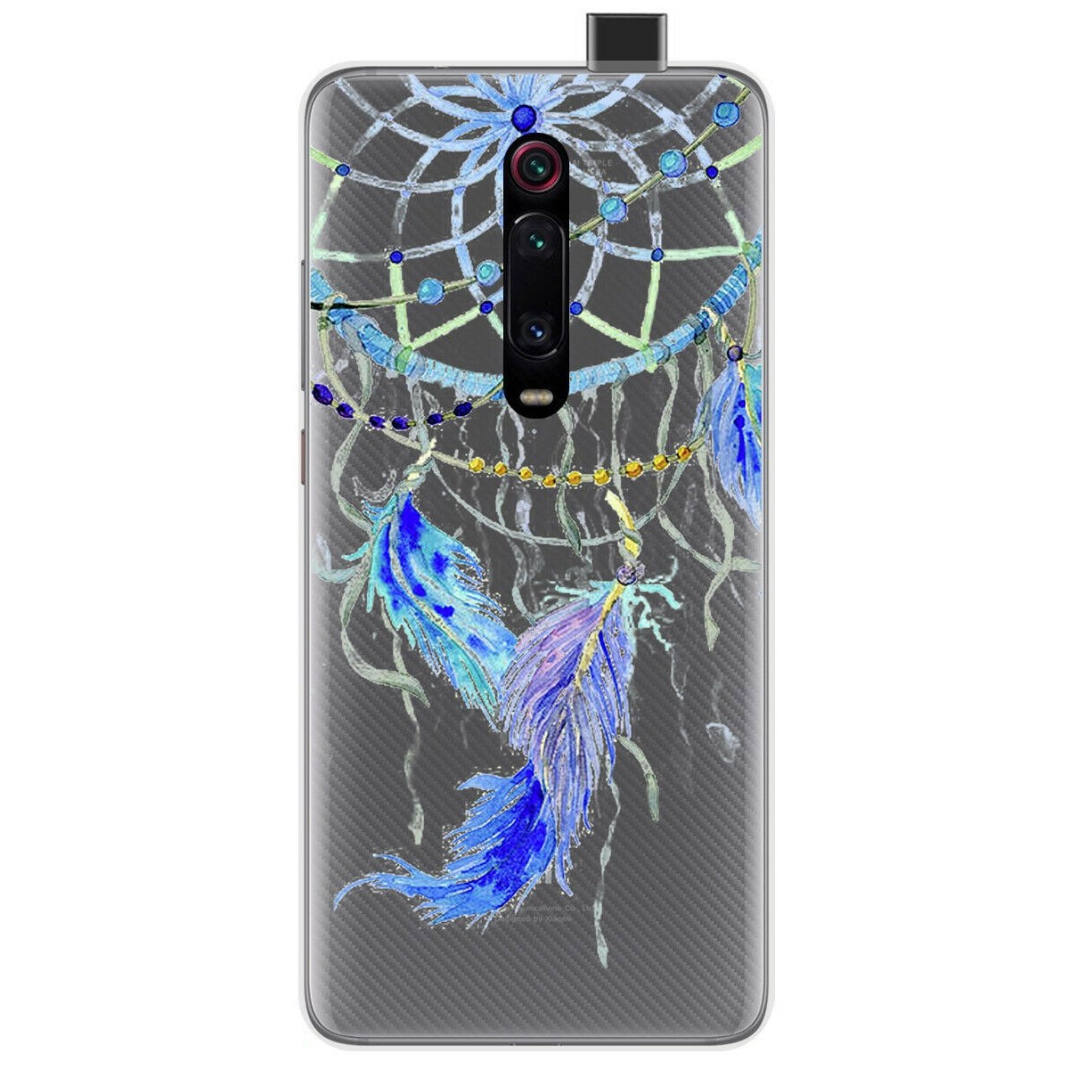 Funda Gel Transparente para Xiaomi Mi 9T / Mi 9T Pro diseño Plumas Dibujos