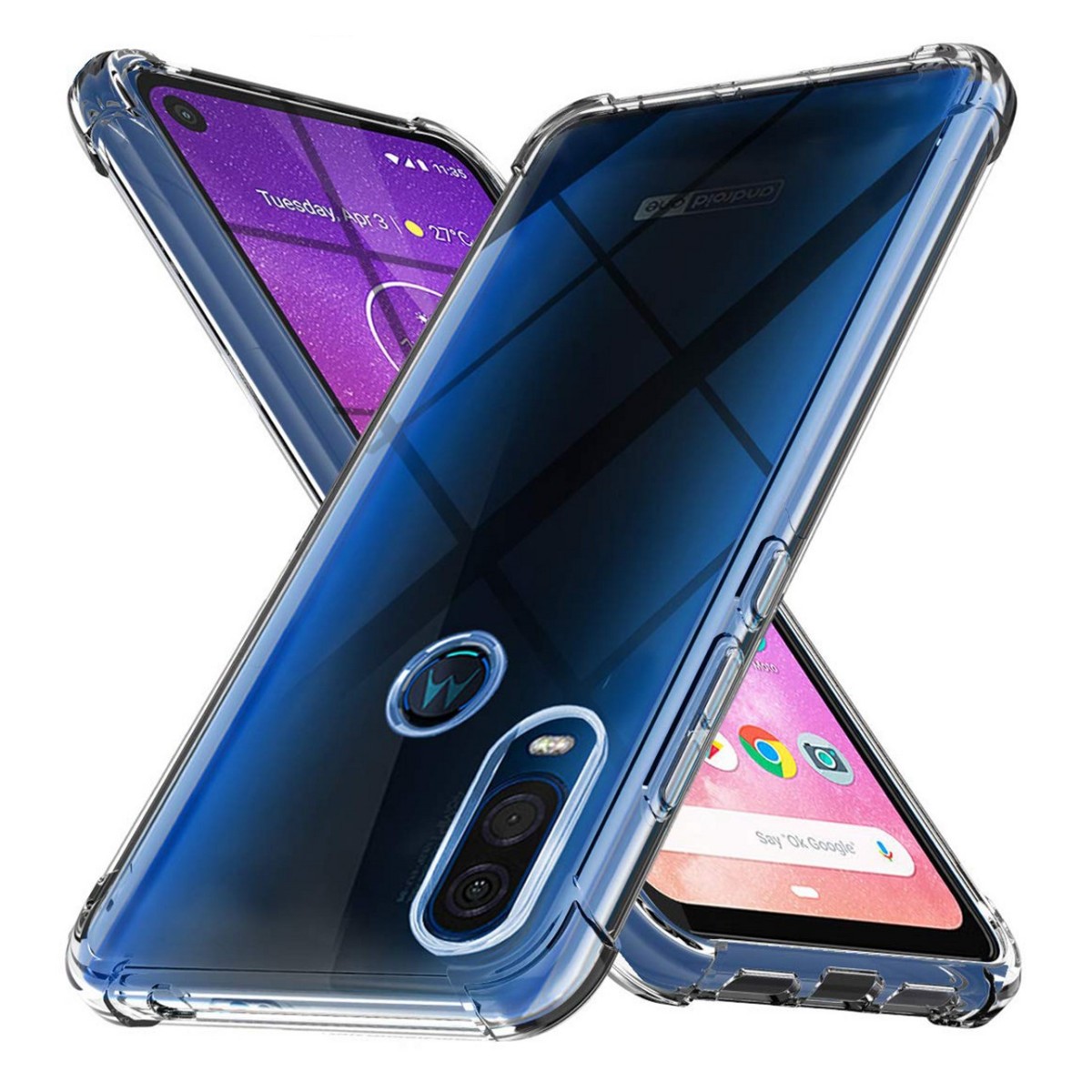 Funda Gel Tpu Anti-Shock Transparente para Motorola One Vision