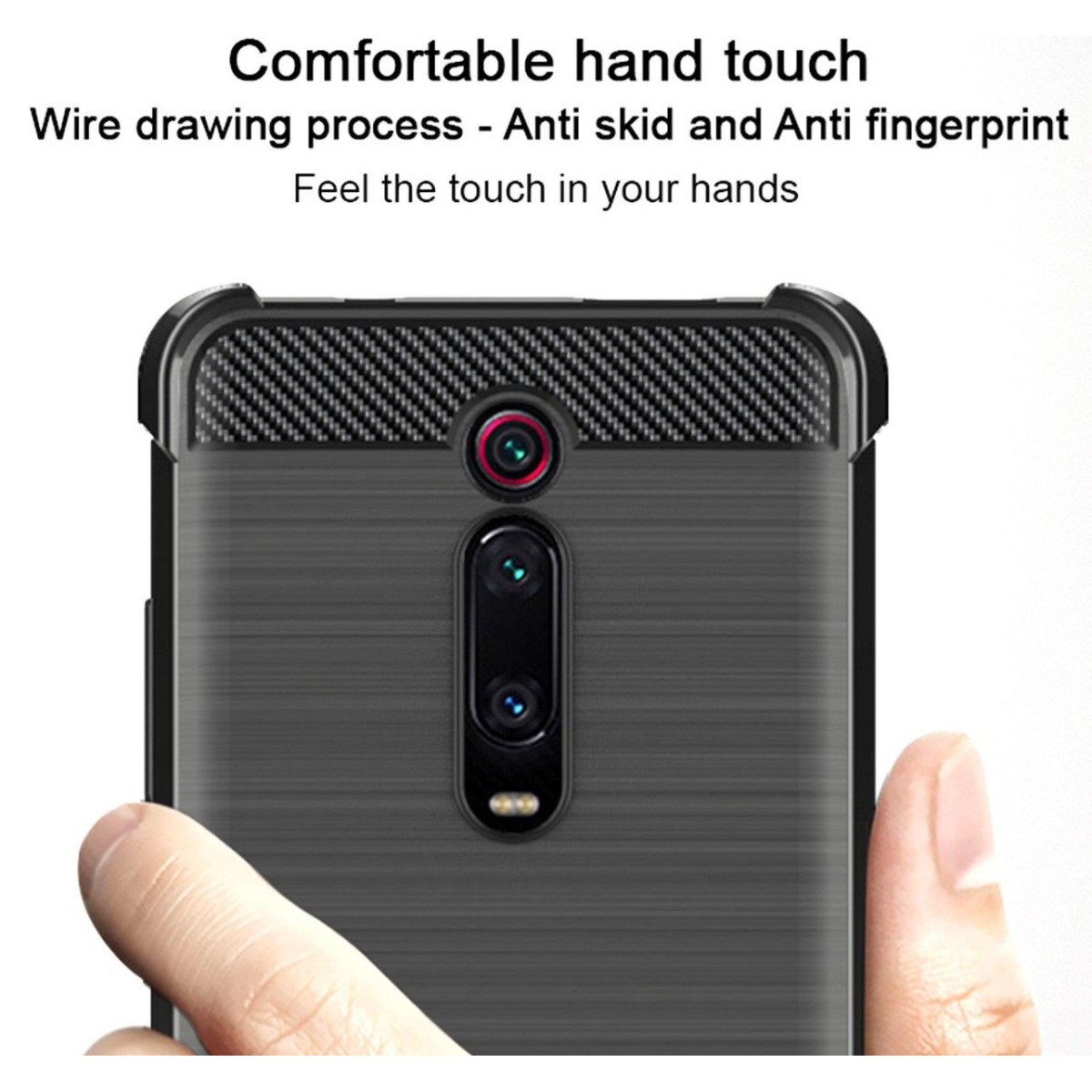 Funda Gel Tpu Anti-Shock Carbon Negra para Xiaomi Mi 9T / Mi 9T Pro