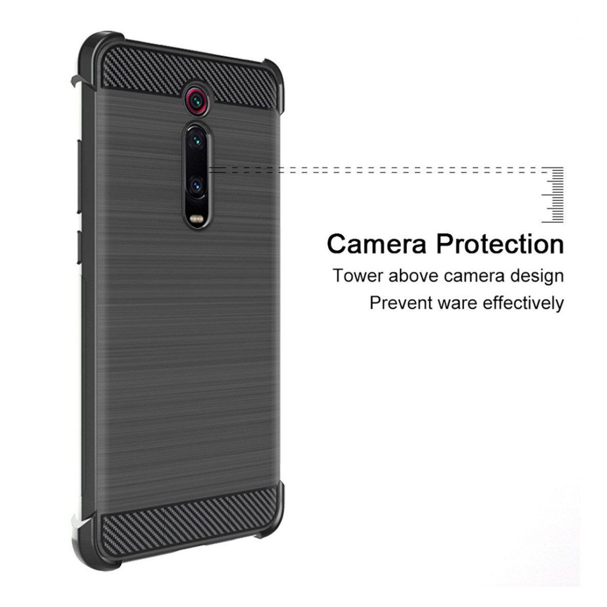 Funda Gel Tpu Anti-Shock Carbon Negra para Xiaomi Mi 9T / Mi 9T Pro