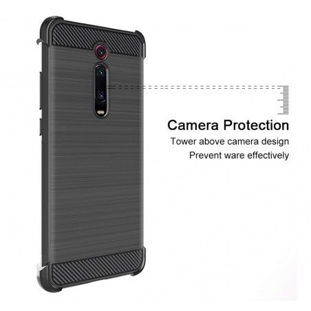 Funda Gel Tpu Anti-Shock Carbon Negra para Xiaomi Mi 9T / Mi 9T Pro